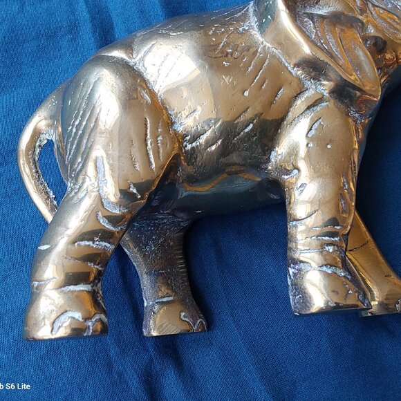 Large vintage brass elephant 19 cm high detailed - Picture 7 of 9